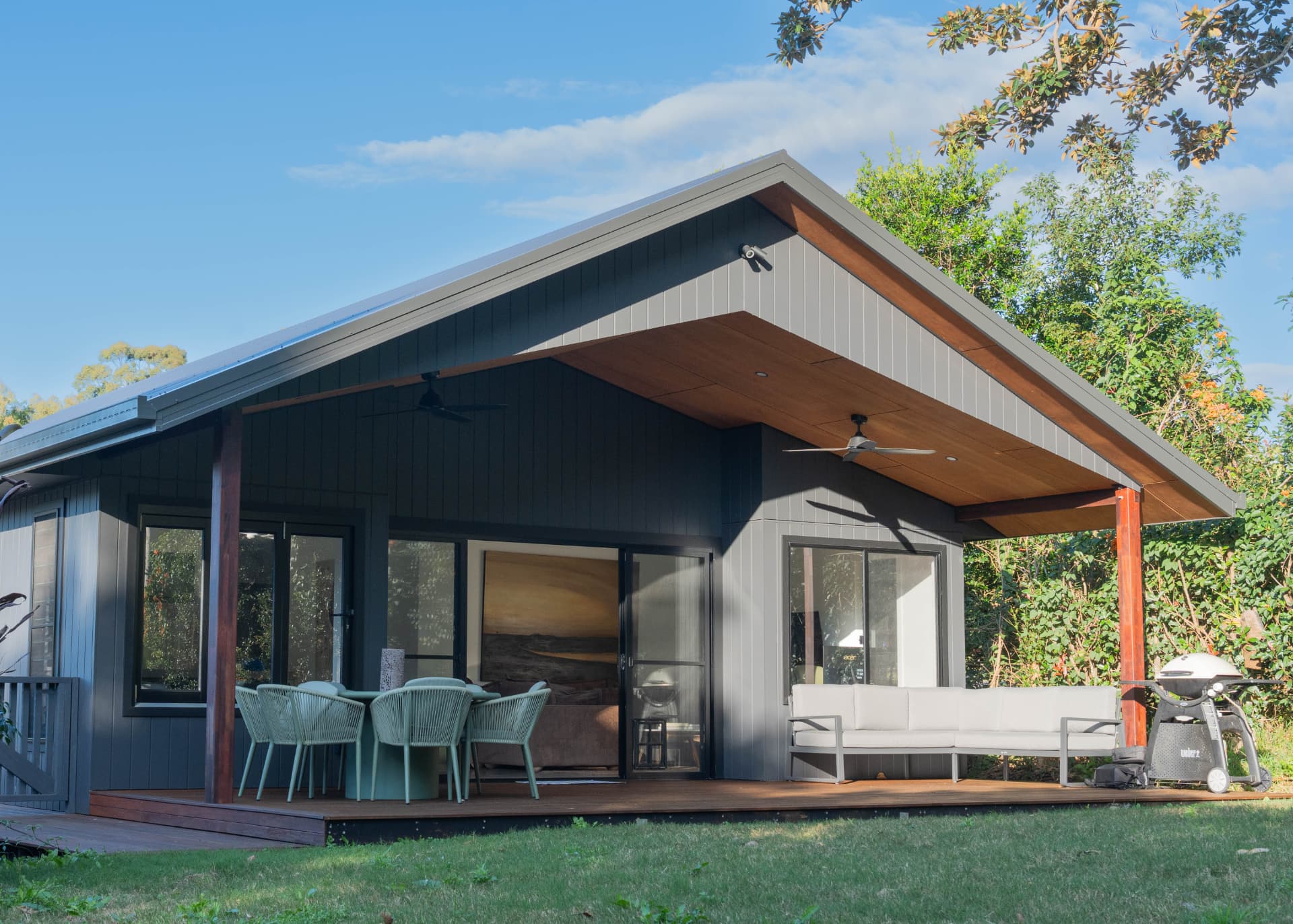 Completed custom build with covered hardwood deck, Currajong Way